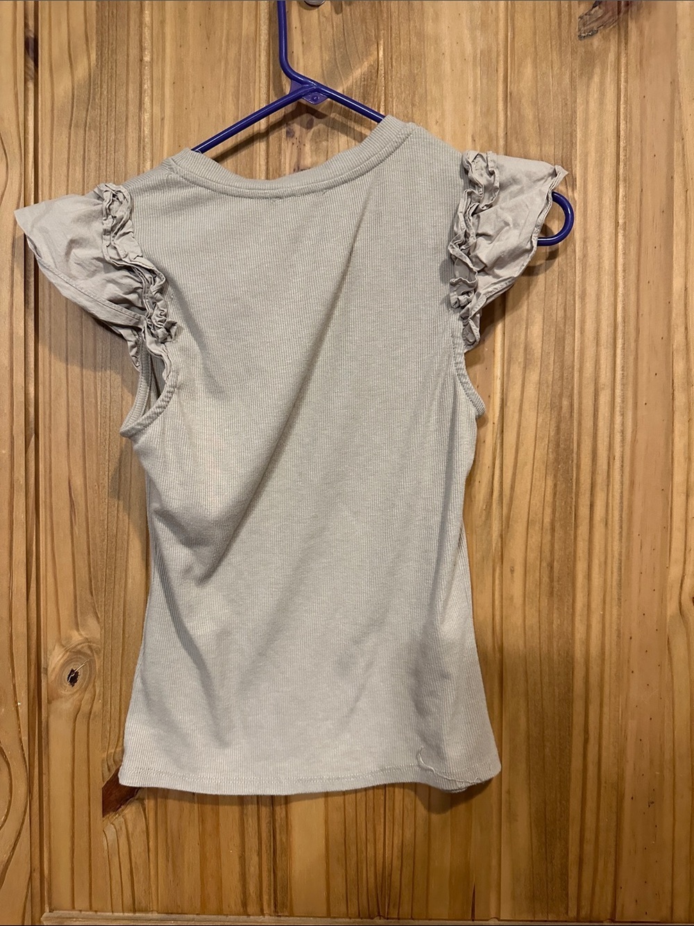 Lily Star Beige Ruffle Sleeve Short Sleeve Top - Picture 6 of 8